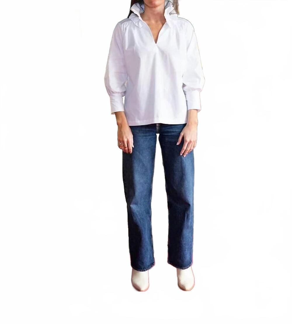 NEW HOUSE OF MBR classic harper estate top in white